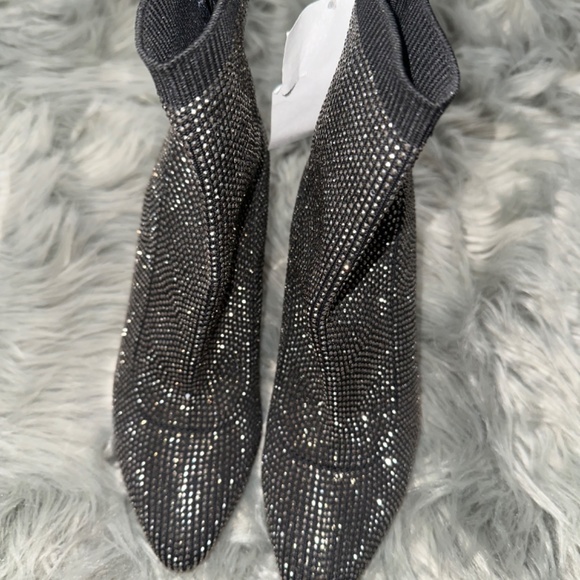 🔥12 Thompson Women's Boots Kellie Black with Silver Bling - Picture 5 of 8